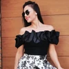Kép 2/3 - LANA fekete pamut top