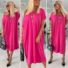 Kép 1/3 - PINK midi pamut ruha