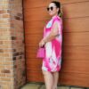 Kép 2/4 - TRIXY  nagy méretű pink mintás  ruha/tunika