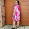 Kép 4/4 - TRIXY  nagy méretű pink mintás  ruha/tunika