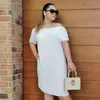 Kép 1/4 - MASNIS nagy méretű fehér nyári ruha 