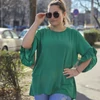 Kép 1/3 - FODROS ujjú plus size felső/tunika/ zöld