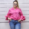 Kép 1/3 - FODROS ujjú akciós  ingtunika/pink