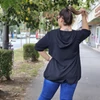 Kép 2/3 - VIA plus size fekete kapucnis tunika