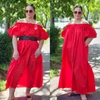 Kép 2/2 - SPANYOL vállas nagyméretű maxi ruha/piros