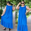 Kép 2/2 - PLUS SIZE ujjatlan nyári ruha/királykék