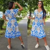 Kép 2/2 - SUMMER nyári ruha/királykék mintás