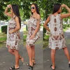 Kép 2/2 - BARBY AKCIÓS  pamut-len ruha/beige mintás