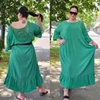 Kép 2/2 - EXTRA méretű AKCIÓS plus size maxi ruha/zöld