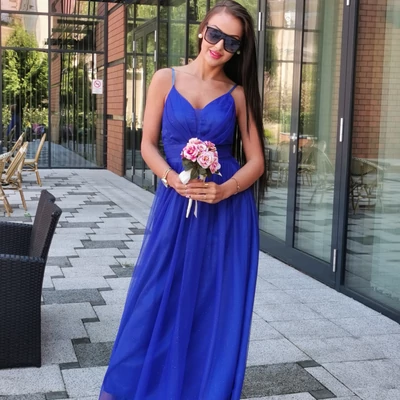 ALICE akciós KIRÁLYKÉK alkalmi maxi ruha