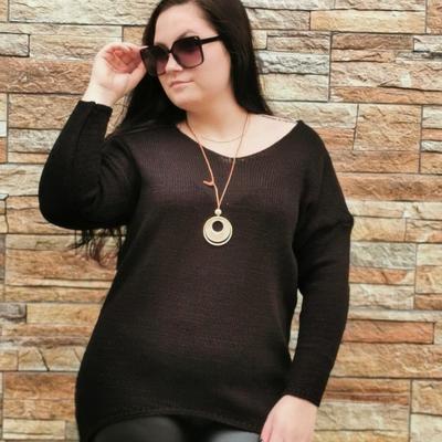 ELLY plus size fekete tunika