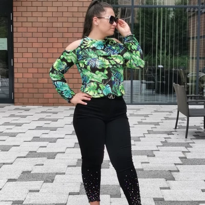 FEKETE plus size farmernadrág