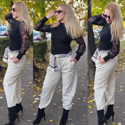 SYLVIA csizmanadrág / világos beige SYLVIA csizmanadrág / világos beige