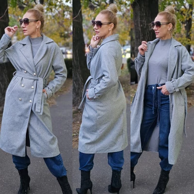 MEGKÖTŐS szürke kabát MEGKÖTŐS szürke kabát