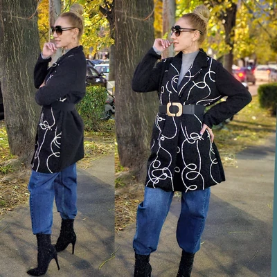 BEST fekete-fehér kabát BEST fekete-fehér kabát