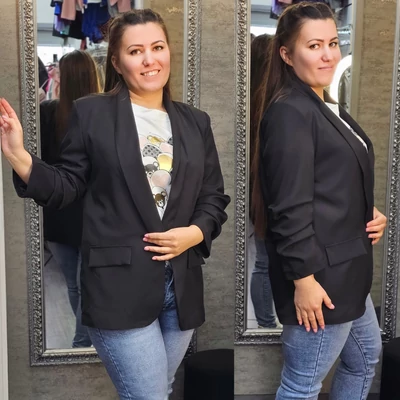 SUZY plus size/ L-XL blézer/fekete