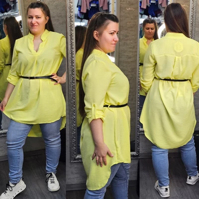 PLUS SIZE tunika övvel/sárga