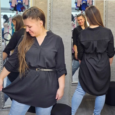PLUS SIZE tunika övvel/fekete