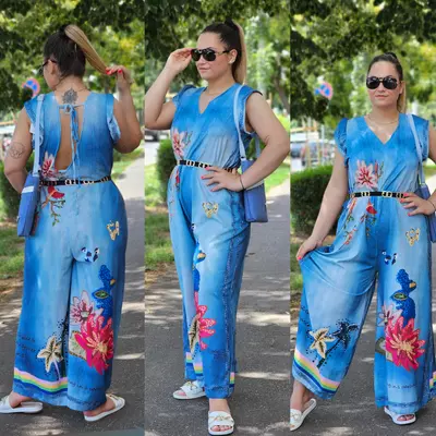 TROPICAL plus size overall