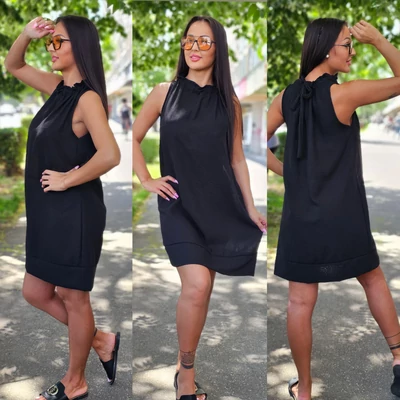 BARBY pamut-len ruha/fekete