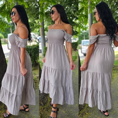 PAMUT-len anyagú beige nyári ruha