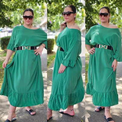 EXTRA méretű plus size maxi ruha/zöld