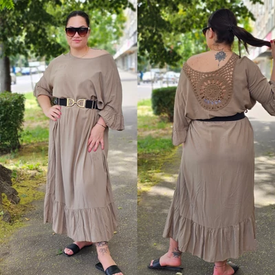 EXTRA méretű maxi ruha/beige