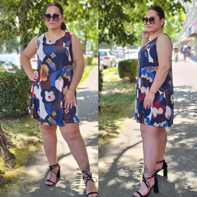 PLUS SIZE akciós hideg selyem ruha