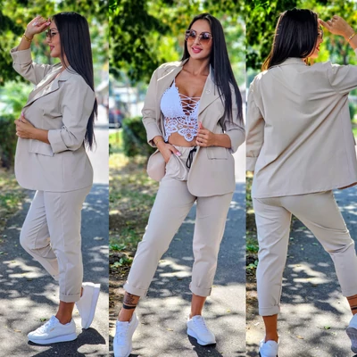 BARBY blézer és nadrág szett/ beige