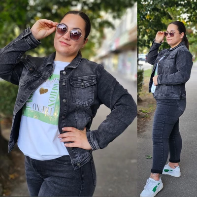 BEST nagyméretű szürke farmer dzseki/4XL-8XL