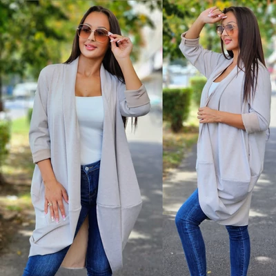 PRÉMIUM hagyma fazonú kardigán/beige