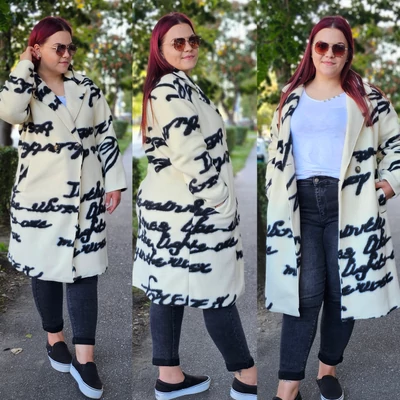 NAGYMÉRETŰ akciós műszőrme kabát/fehér NAGYMÉRETŰ akciós műszőrme kabát/fehér