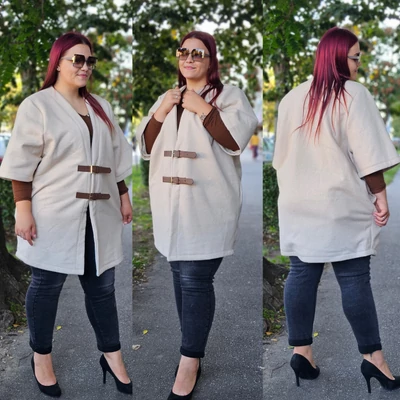PLUS SIZE akciós szövet kabát/ bolero/világos beige PLUS SIZE akciós szövet kabát/ bolero/világos beige