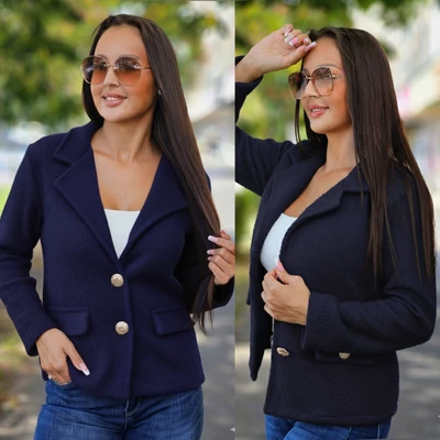 SÖTÉTKÉK mohair blézer/kabát