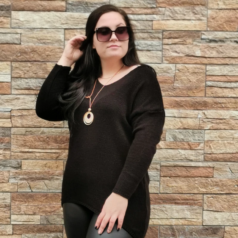 ELLY plus size fekete tunika