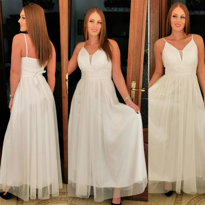 ALICE hófehér maxi ruha