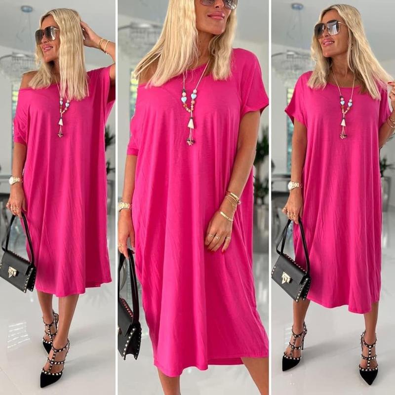 PINK midi pamut ruha