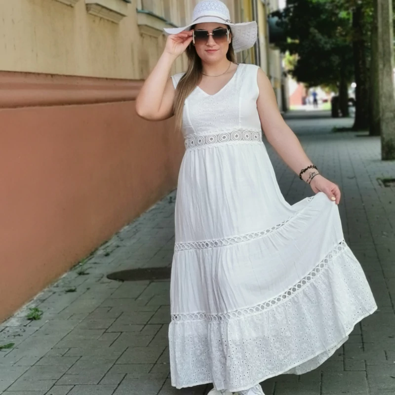 TINA  XL madeira csipke ruha
