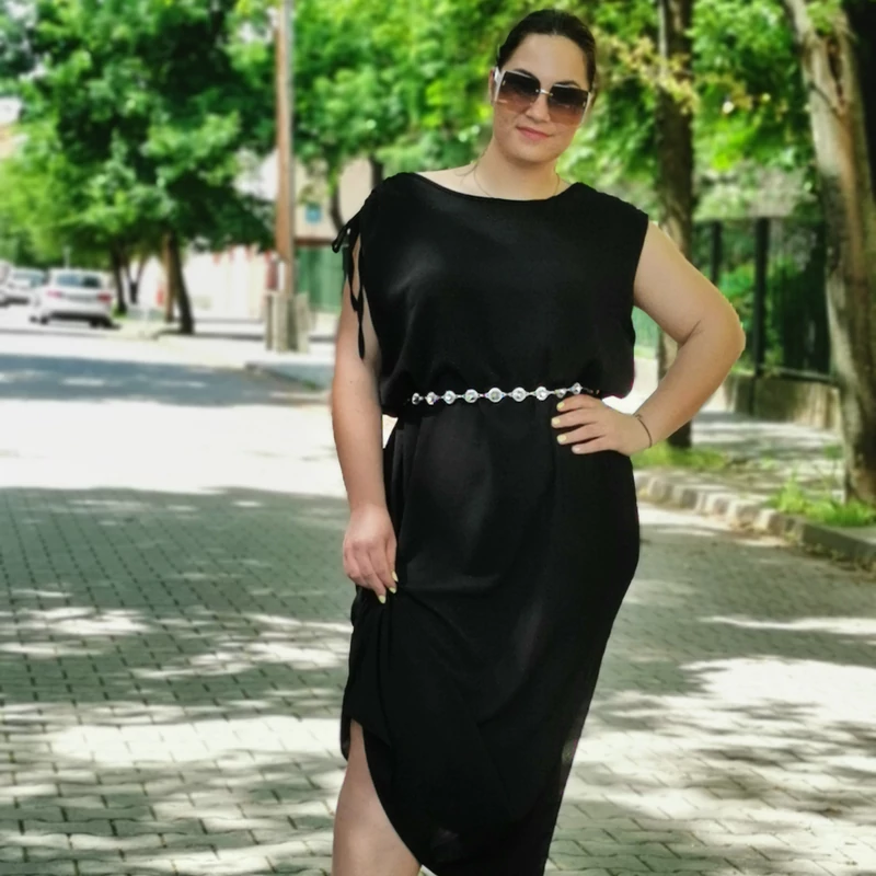 RENY fekete  plus size ruha