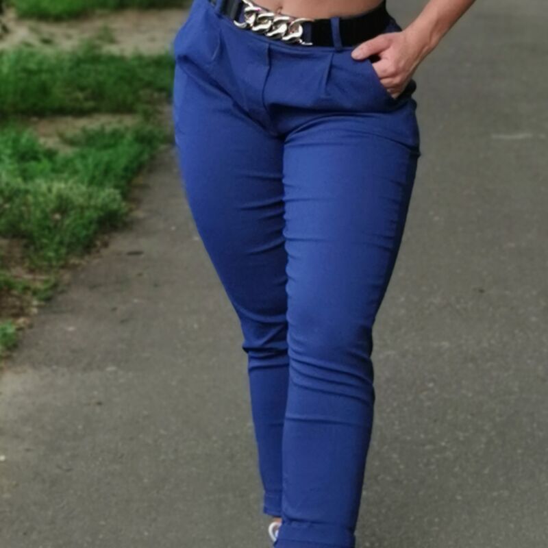 BELLA kék nyári nadrág övvel