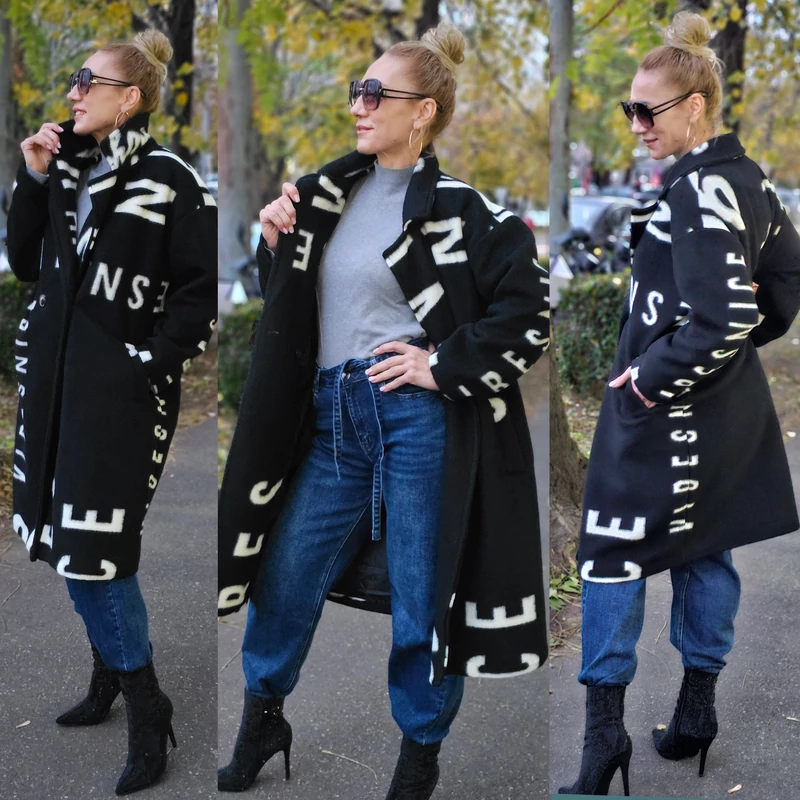 AKCIÓS oversize kabát/fekete AKCIÓS oversize kabát/fekete