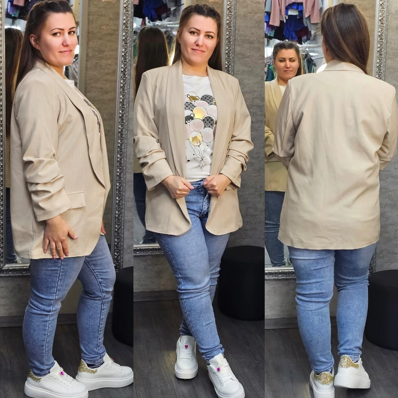 SUZY plus size/ L-XL blézer/beige