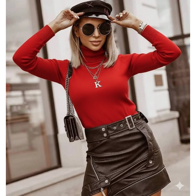 DANIELLA vékony kötött garbó/piros DANIELLA vékony kötött garbó/piros