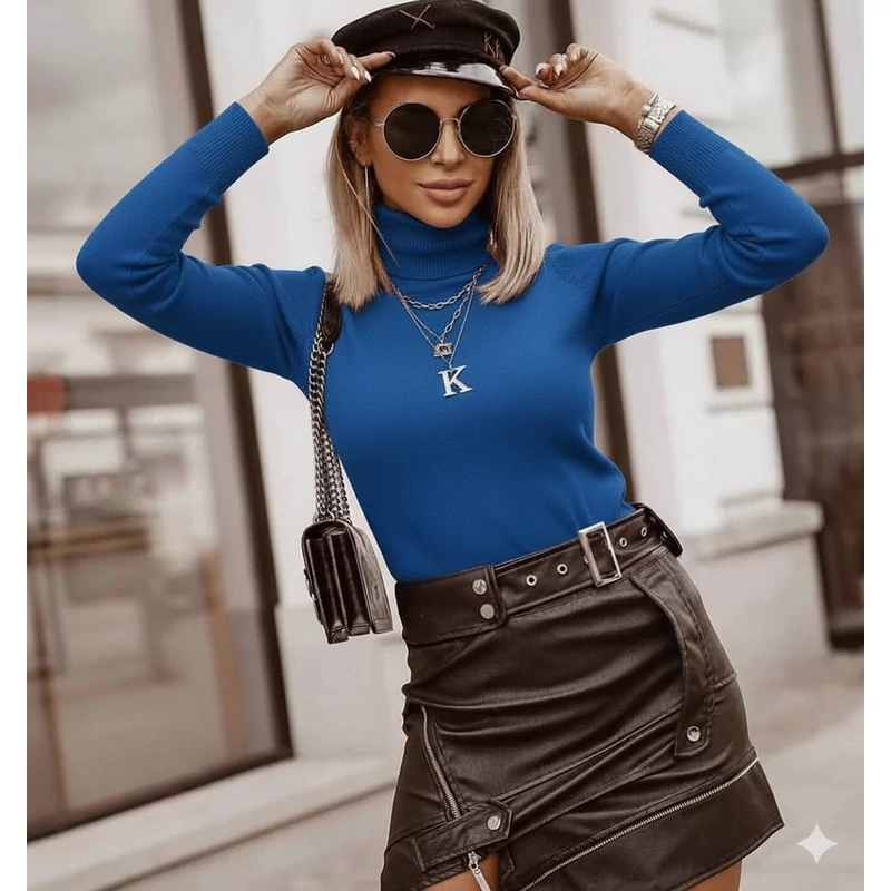 DANIELLA vékony kötött garbó/királykék DANIELLA vékony kötött garbó/királykék