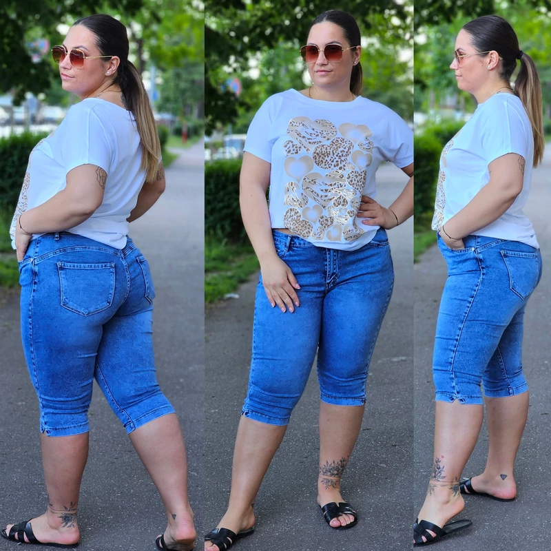 MARTY plus size farmer térdnadrág/30-42