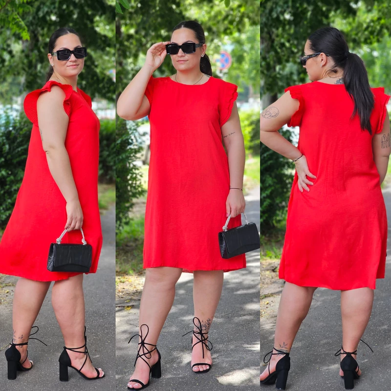 PLUS size piros nyári ruha