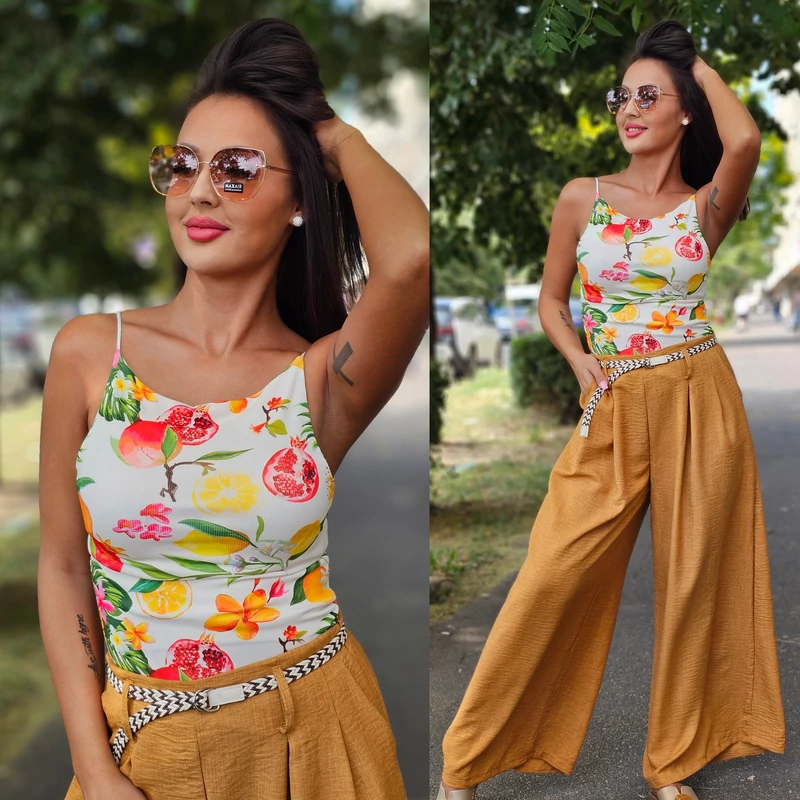 TROPICAL pamut top