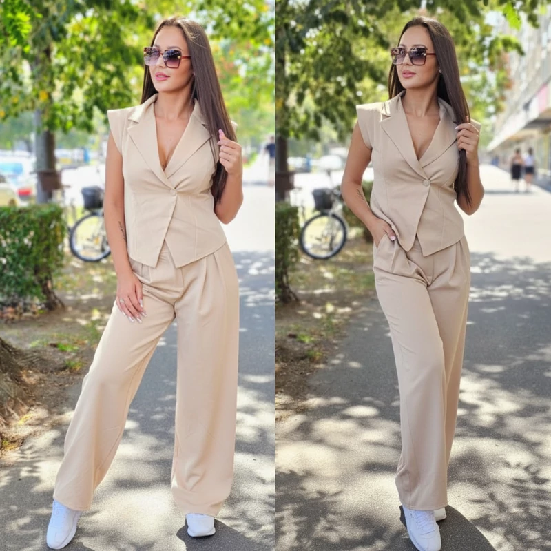 PRÉMIUM mellény és nadrág szett/beige