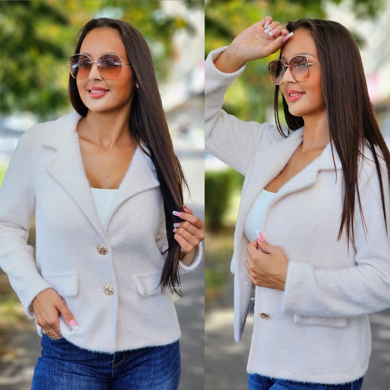 BARBY mohair világos beige kabátka/blézer