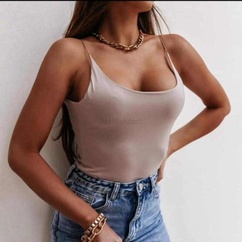 FLORA  pántos pamut top